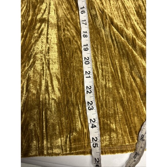 Maurices Crushed Velvet Boho Peasant Top Amber Gold Size L - Picture 6 of 7